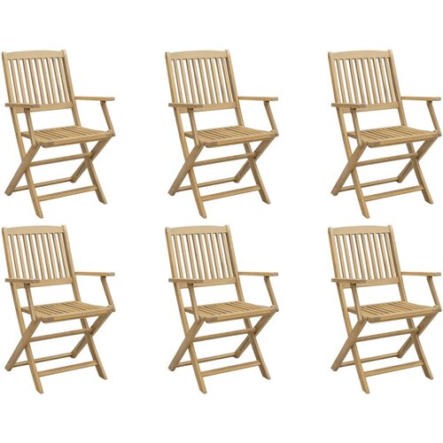 Maison Chic Zložljivi Vrtni Stoli - Stol za vrti 6 kosov 54,5x58x90 cm trdna akacija JS2999, (21875706) Slike
