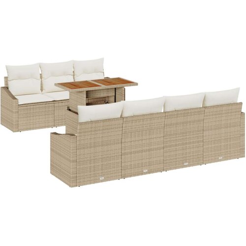 vidaXL set od 8 vrtnjih sofa sa jastučićima bež poli ratan Cijene