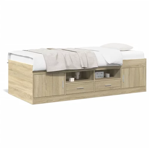  Dnevni krevet s ladicama boja hrasta sonome 75 x 190 cm drveni