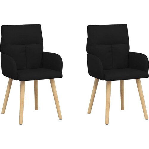 vidaXL Jedilni stoli 2 pcs Blago Črna 60 x 56 x 96 cm, (5000296838) Cene