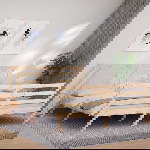 vidaXL Okvir kreveta s uzglavljem 160 x 200 cm od masivnog drva Cijene