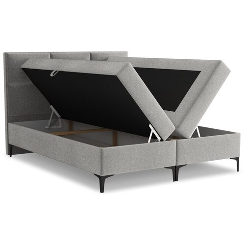 Makamii Svetlo siva boxspring postelja s prostorom za shranjevanje 160x200 cm Pakalana &amp;ndash; Slike
