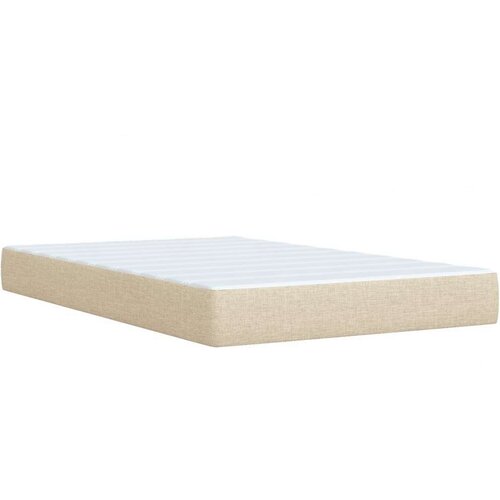 vidaXL Box spring postelja z vzmetnico krem 120x200 cm blago, (21305858) Cene