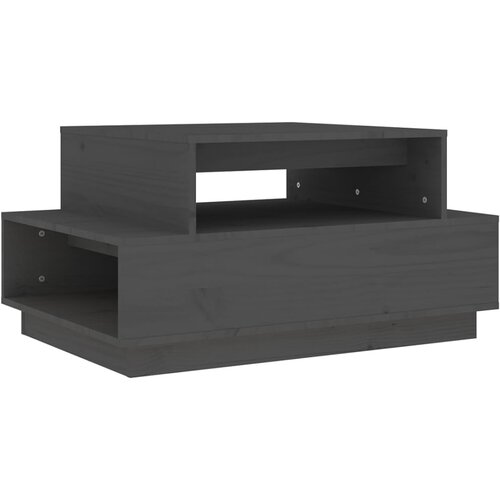 Maison Chic Klubska mizica - kavna mizica - Nizka mizica siva 80x55x40,5 cm trdna borovina, (21753290) Slike