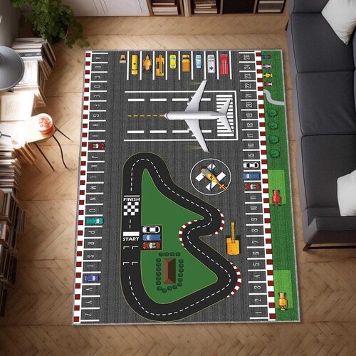  dečiji tepih sa gumenom podlogom 140x220cm - pista za avione, tg-2192 Cene