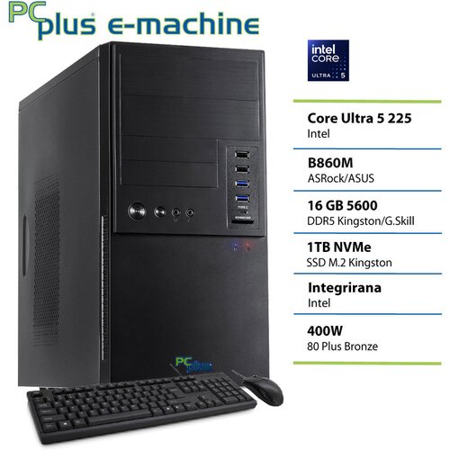 PCPLUS Namizni računalnik PCPLUS e-machine Ultra 5 225, 16 GB RAM, 1 TB SSD, tipkovnica+miška|Pisarna, (5000089103) Cene