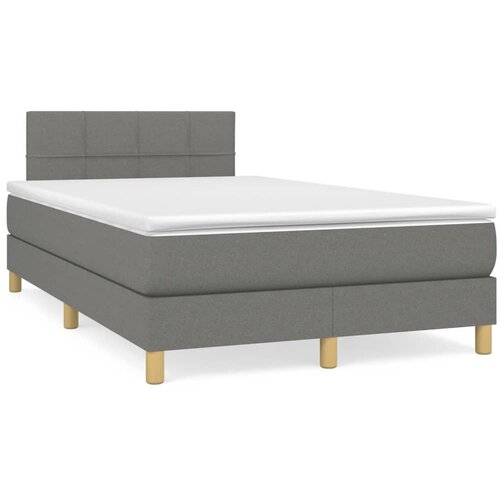  box spring s madracem LED tamnosivi 120 x 190 cm tkanina Cijene