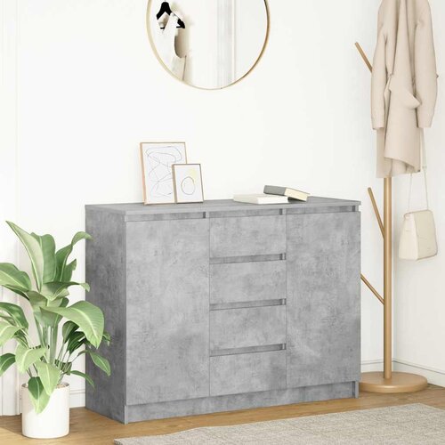 vidaXL Komoda s predali betonsko siva 100,5x35x76 cm inženirski les Cene