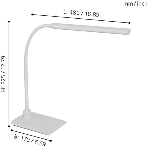 Eglo laroa stona lampa, /1, led, 4,5w, 550lm, s kvač. Na dodir, dimabilna bela 3E4VXZ6 Slike