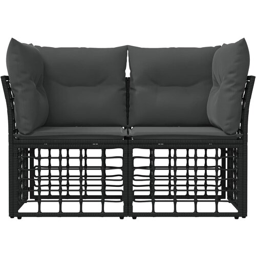  loveseat s jastukom 2 pcs Crna i tamno siva poliratan Slike