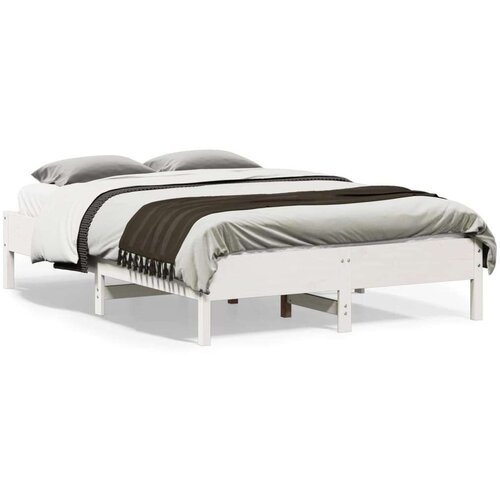 vidaXL Okvir za krevet bijeli 135 x 190 cm od masivne borovine Cene