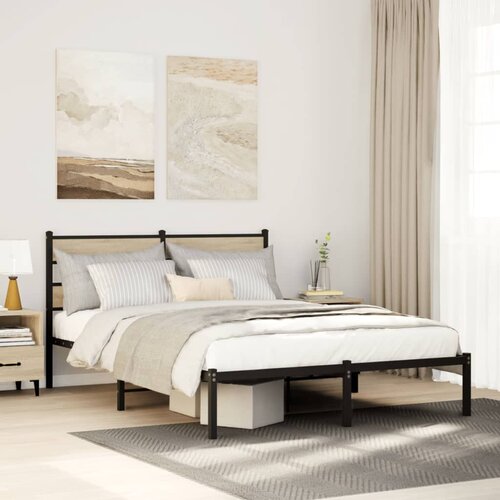 VidaXL Metalni okvir kreveta bez madraca boja hrasta sonome 160x200 cm Slike