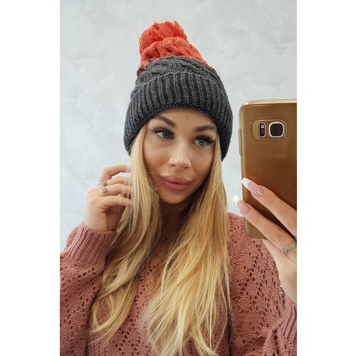 Kesi Cap with fleece Ilona K218 graphite+foxy Slike