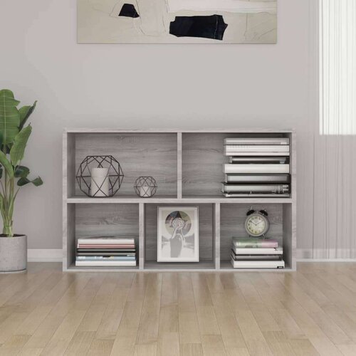  Knjižna omara/komoda siva sonoma 50x25x80 cm inženirski les, (20705239) Slike