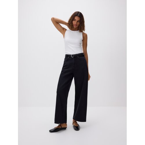Reserved Wide leg traperice - crno Cene