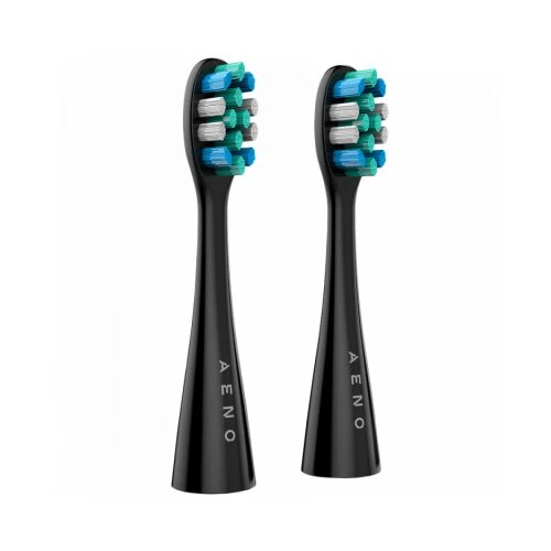 Aeno Replacement toothbrush heads, Black, Dupont bristles, 2pcs in set (for ADB0002S/ADB0001S) Cene