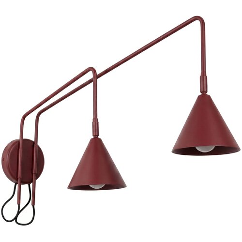 Sollux Lighting Stenska svetilka NOX 2 burgund s stikalom, (5000352057) Cene