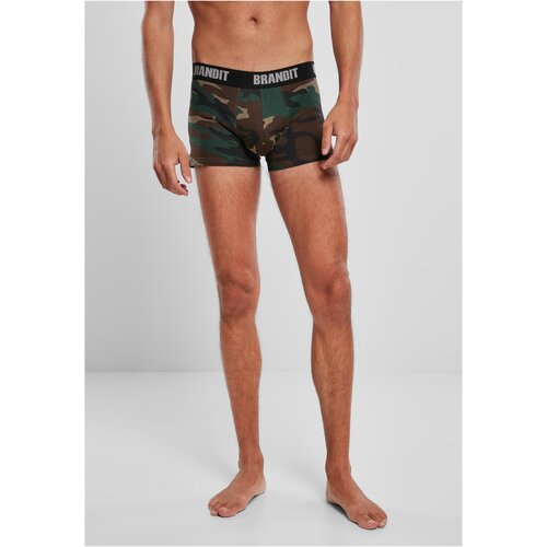 Brandit Men's Boxer Shorts Logo 2 Pack Forest Camouflage/Dark Camouflage Cene