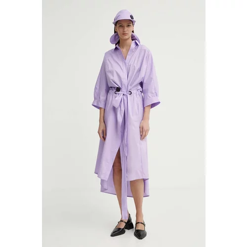 MMC Studio Bombažna obleka vijolična barva, FELIA.DRESS