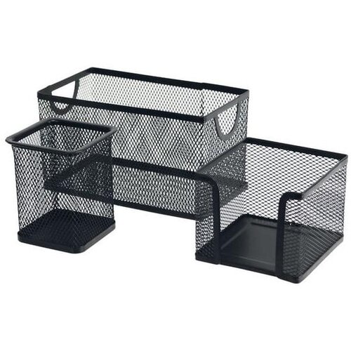  Set od 3 crna metalna stolna organizatora Slike
