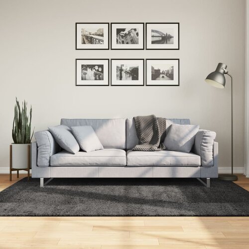 VidaXL Ko&amp;scaron;ata preproga moderna antracit 140x200 cm Slike