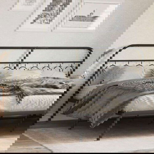  Metalno uzglavlje crno 200 cm Slike
