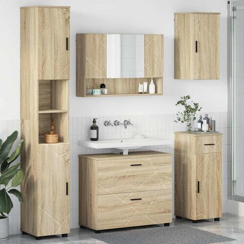 vidaXL Set namještaja za kupaonicu 5 pcs sonoma hrast 30 x 35 x 192 cm Cijene