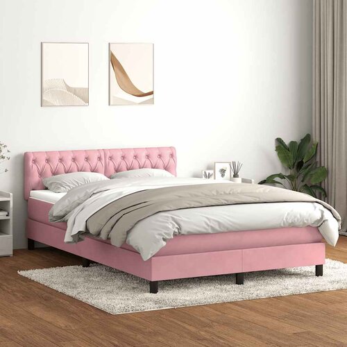 Box Spring krevet s madracem i LED ružičasti 160x220 cm bar&scaron;un Cijene