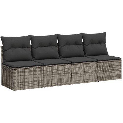  10-dijelni set vrtnih sofa od poliratana s jastucima sivi Siva 100 x 55 x 73 cm Slike