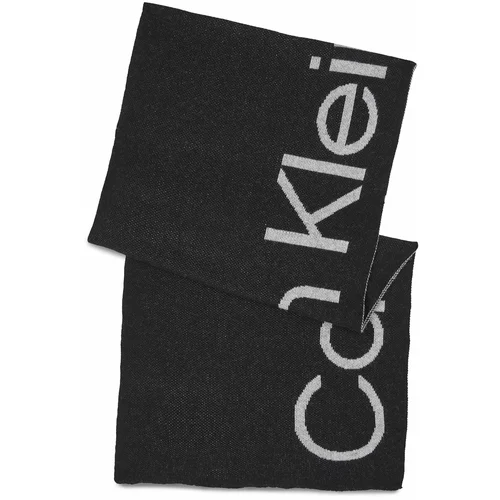 Calvin Klein Ruta Logo Reverso Tonal Scarf 40X180 K60K611117 Ck Black BAX