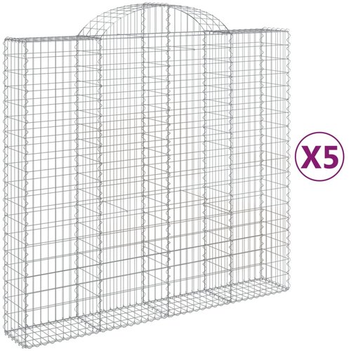 Lučne gabionske ko&amp;scaron;are 5 kom 200x50x180/200cm pocinčano željezo Slike