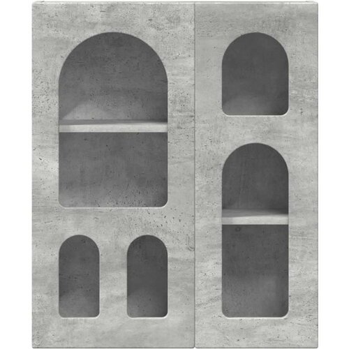  ormarić s policom Zidne Betonski sivi 59 x 20 x 71.5 cm Slike