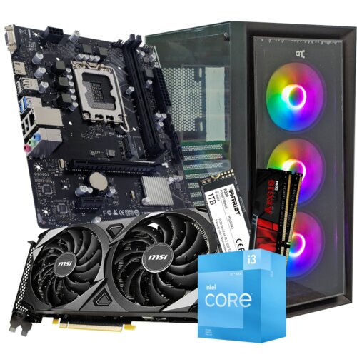 GNC GAMER VOYAGER i3-12100F, H610, 32 GB DDR4, 1TB NVMe, RTX 3060 12GB, PSU 650W, gaming kuci&amp;scaron;te Slike