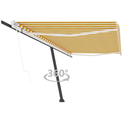 vidaXL Prostostoječa avtomatska tenda 500x300cm rumena/bela Cene