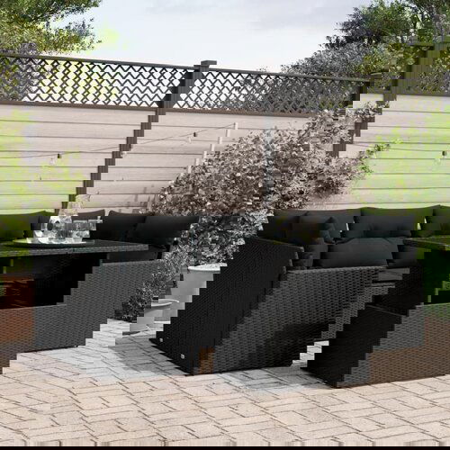 vidaXL 7-dijelni set vrtnih sofa od poliratana s jastucima crni Cijene