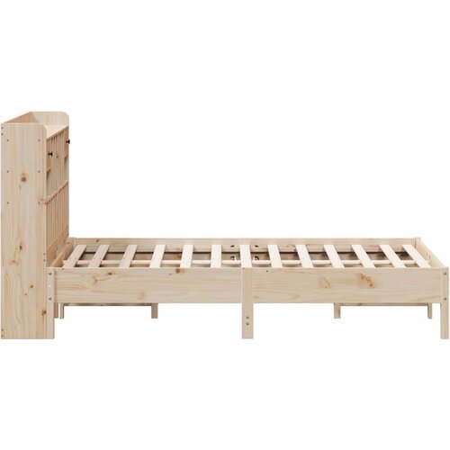 VidaXL Krevet s regalom za knjige bez madraca 135x190 cm od borovine Slike