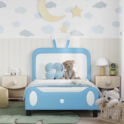  Krevet za djecu s uzglavljem Plava 80 x 200 cm PU Slike