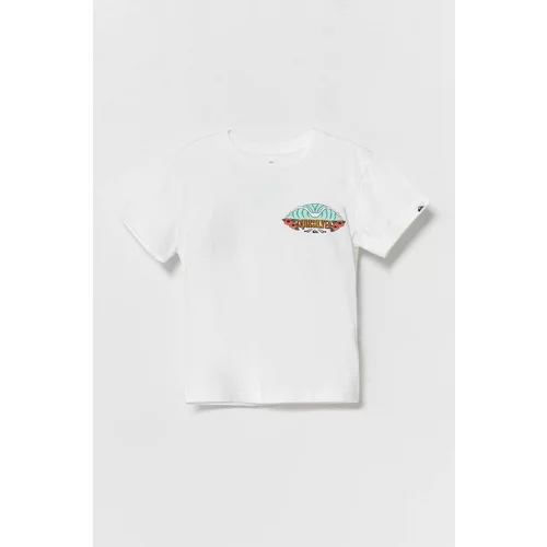 Quiksilver Otroška bombažna kratka majica TROPICALFADEBOY bela barva