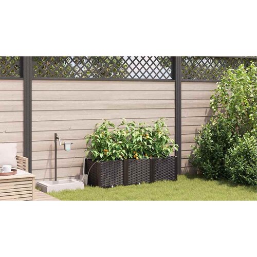  Vrtna saksija 3 pcs Smeđa 120 x 40 x 37,5 cm Plastika Slike