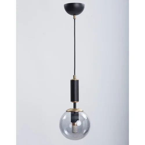 Squid Lighting Črna/siva viseča svetilka s steklenim senčnikom ø 15 cm Hector –