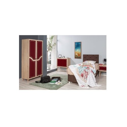 Hanah home Ormar Stil-621, 90x192x52 cm, Hrast-bordo Slike