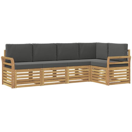  Set vanjskih sofa 5 pcs Bijela i antracit 249 x 130,5 x 73 cm Slike