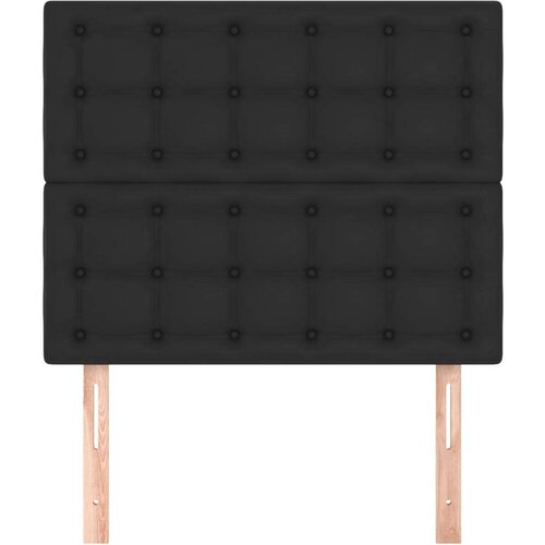  Uzglavlja 2 kom crna 90x5x78/88 cm od umjetne kože Slike