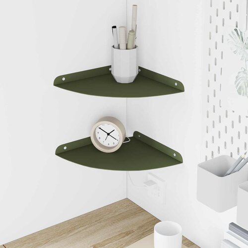  Lebdeća polica s policom 2 pcs Maslinasto zelena 24 x 24 x 2 cm Cijene