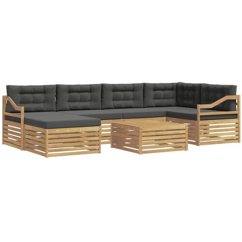 vidaXL Zunanja garnitura za sedenje z blazino 7 pcs Bela in antracit, (5000279627) Cene