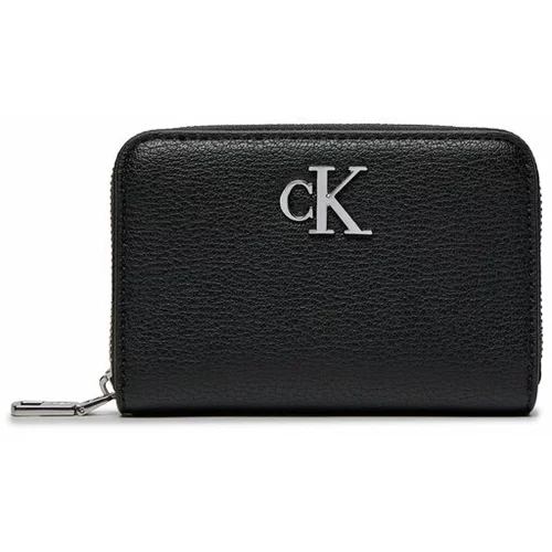Calvin Klein Majhna ženska denarnica Minimal Monogram Med Za K60K611500 Črna