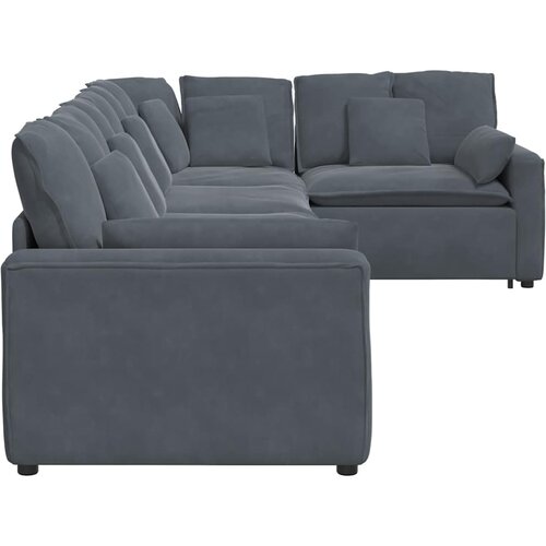  Modularna sofa s jastucima, bar&amp;scaron;unasta, tamno siva Slike