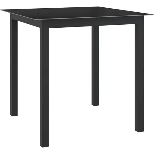  Vrtni stol crni 80 x 80 x 74 cm od aluminija i stakla