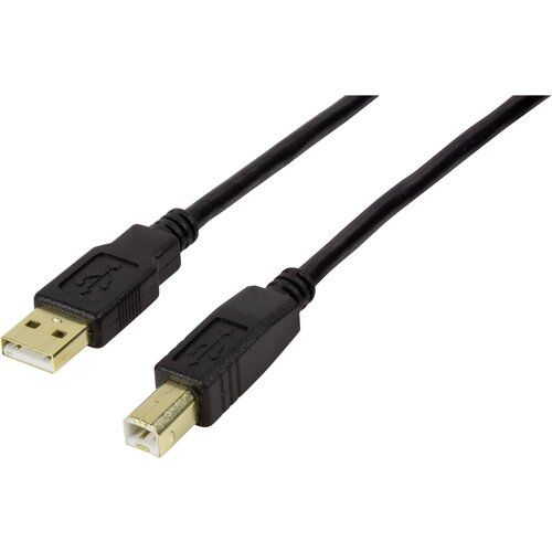 Logilink USB kabel USB 2.0 USB-A vtič\, USB-B vtič 10.00 m črna pozlačeni konektorji UA0264, (20417042) Cene