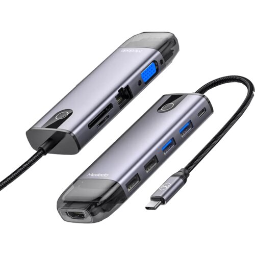 McDodo ADAPTER HUB USB-C HDMI USB SD GIGABIT RJ45 ZA MACBOOK M, (21748164) Cene